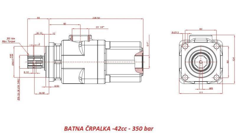 HIDRAULIKUS DUGATTYÚS SZIVATTYÚ -42cc - 350 bar