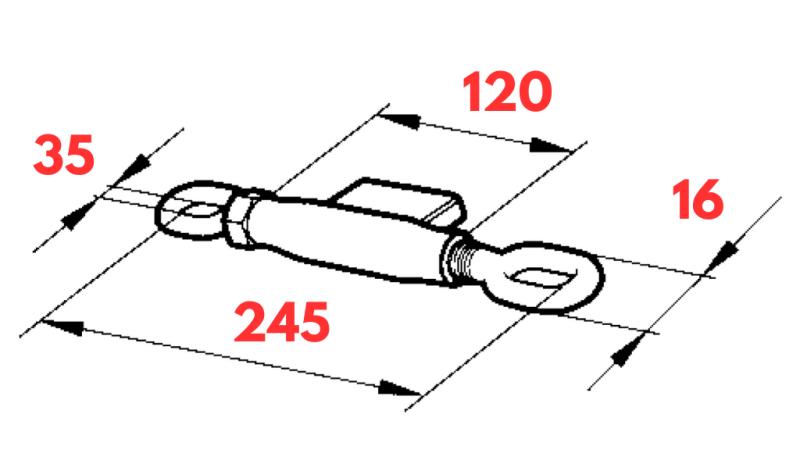 SPANNER 16x2/245mm