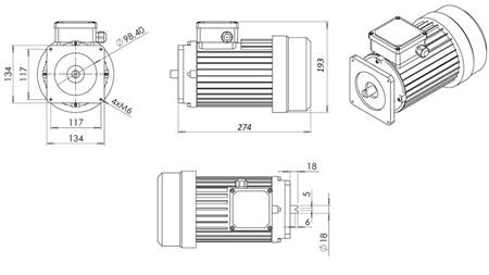 REPLACEMENT MOTOR FOR HYDRAULIC AGGREGATE 380V 0.75kW