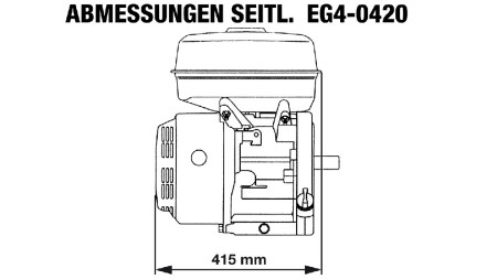 moteur à essence EG4-420cc-9.6kW-13.1HP-3,600 RPM-E-KW25x88.5-démarrage électrique