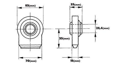 SVETSÖGA LAGER - PLATTA FÖRENINGS KATEGORI 2 FI28.4/70 - dimensioner