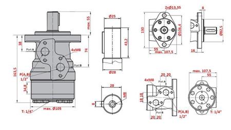 MOTOR HIDRÁULICO MR 200