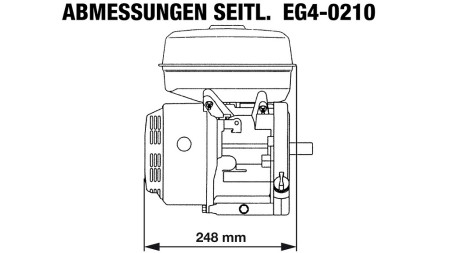 gasoline engine EG4-200cc-5.10kW-3,600 RPM-H-TP25x54.5-manual start