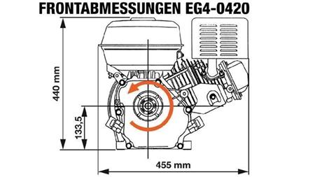 moteur à essence EG4-420cc-9.6kW-13.1HP-3,600 RPM-E-KW25x63-démarrage électrique