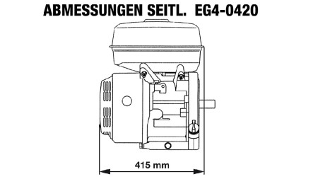 gasoline engine EG4-420cc-9.6kW-13.1HP-3,600 RPM-E-KW25x63-electric start