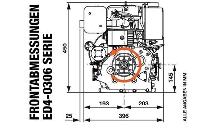 dieselmotor 306cc-4.5kW-3.600 RPM-E-KW25x63-elektrisk start