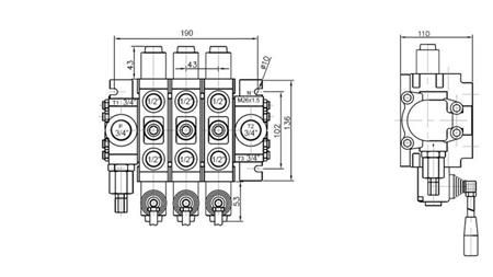 HYDRAULIKVENTIL 3xPC70