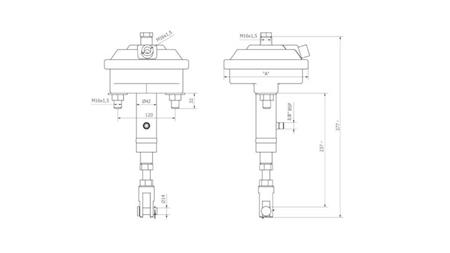 Dimensjoner BREMSESYLINDER HYDRAULISK OG PNEUMATISK TROMMEL