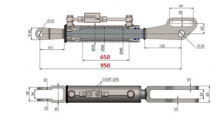 2TON. DVIŽNA POTEZNICA FORK 60/40-300 (650mm-950mm)