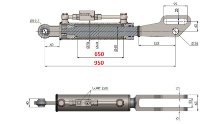 2TON. DIZAJUČA POTEZNICA POINT 60/40-300 (650mm-950mm)