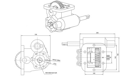 GEAR DRIVE FOR HYDRAULIC PUMP - ZF- MB 800 SIDE