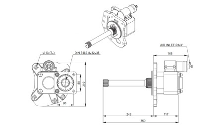 HIDRAULIKUS SZÍVATTYÚ SEGÉDHAJTÁS - MERCEDES G155 - 2 ACTROS