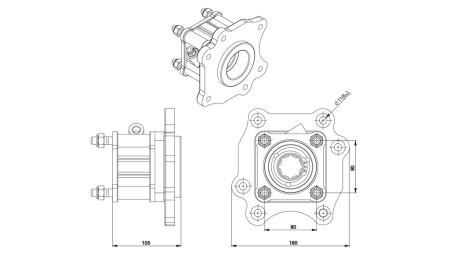 NEBENANTRIEB FÜR HYDRAULIKPUMPE - MERCEDES ATEGO-1  - 6 HOLES