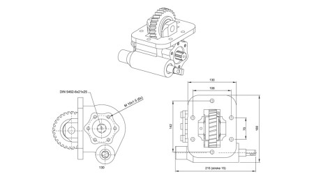 Dimensions DE LA POMPE HYDRAULIQUE - ISUZU MSB 5S VACUUM