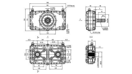 DOUBLE GEARBOX GR.2/3 -1:3 MALE