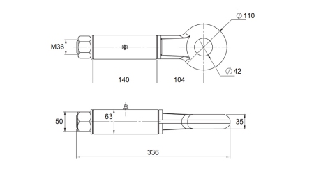 KIERTEETTY HINAUSKOUKKU FI42 106kN (E13-sertifikaatti)