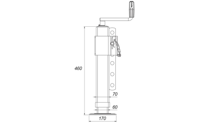 GJENGET STØTTEBEN JUSTERBART 320mm - 1,000kg