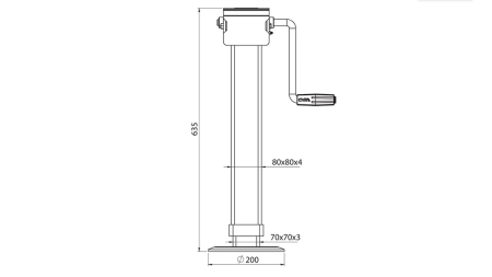 KIERTEETTY TUEN JALKA 380mm - 4.000kg