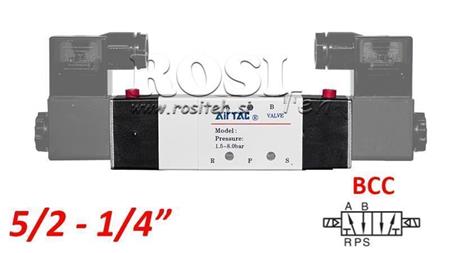 ELETTROVALVOLA PNEUMATICA 5/2 BISTABILE 1/4 PRT-0852-BCC