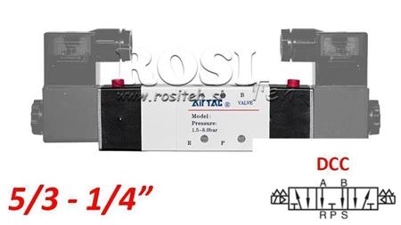 ELETTROVALVOLA PNEUMATICA 5/3 BISTABILE 1/4 PRT-0853-DCC