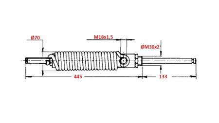 ENKEL-VERKENDE HYDRAULISK SYLINDER FOR Å ÅPNE TANKLUKE 4''