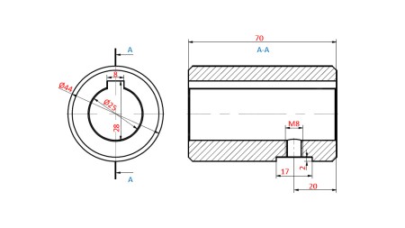 REDUTOR PARA HIDROMOTOR MP-MR 25x70x10