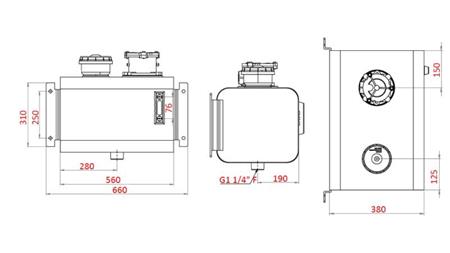 SERBATOIO IN METALLO TOP 60 Lit 310x380x560mm