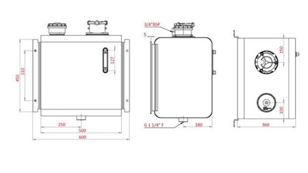 METAL RESERVOIR TOP 80 Lit 360x500x500mm