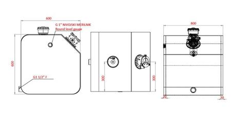 METAL TANK TOP 250 Lit 600x600x800mm