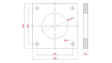 FLANGE PARA CILINDRO AL.100