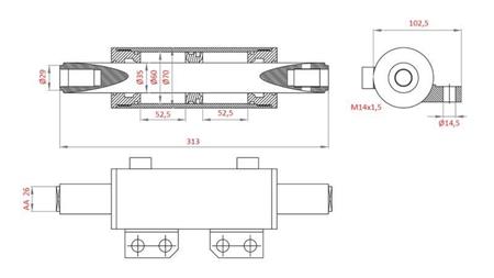 HIDRAULIČNI VOLANSKI CILINDAR MASSEY FERGUSON  OEM-0013901U1