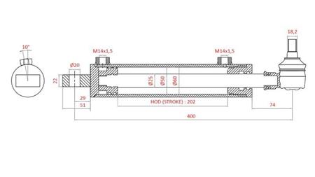 CYLINDRE DE DIRECTION HYDRAULIQUE FIAT-NEW HOLLAND OEM-5189891