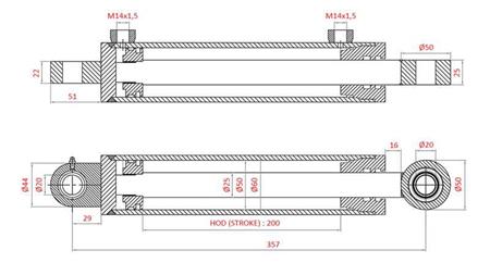 HIDRAULIČNI VOLANSKI CILINDAR FIAT-NEW HOLLAND OEM-5142046, 5142052, 5142054, 5143971, 5156717