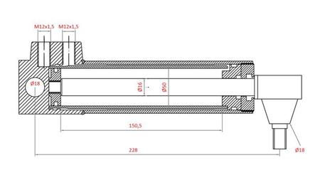 HIDRAULIČNI VOLANSKI CILINDAR MASSEY FERGUSON  OEM-3401553M92, 3774728M91