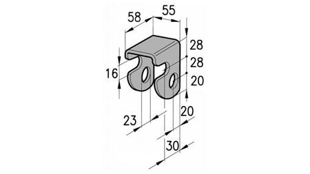 TRAILER HINGE BRACKET FEMALE EXTENDED