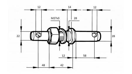 MONTAGEKEIL fi22/28mm MIT GEWINDE M 27x3