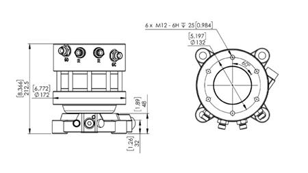 14046 - ROTATEUR HYDRAULIQUE CR400 - 4500/2500 DOUBLE FLAN