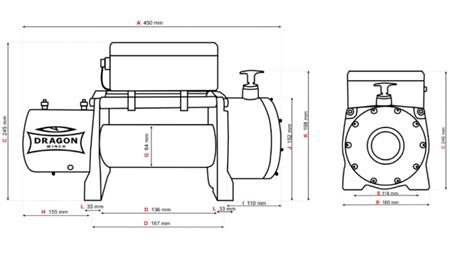 12 V ELEKTRISK VINCH DWM 10000 HD - 4536 kg