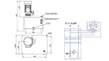 HYDRAULIC POWER-PACK FOR MANURE SCRAPER -RHA- 25lit