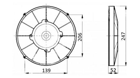 VENTILATEUR AXIAL 225mm ASPIRANT 12V