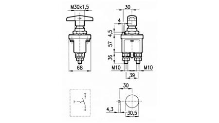 INTERRUPTEUR PRINCIPAL 1POLE MÉTAL 250A