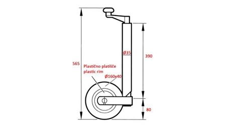 WHEEL PARKING JACK FOR CAR TRAILER 35mm 75kg