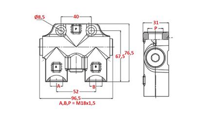 ONE-WAY PLANTER MARKER SEQUENCE VALVE M18x1,5 