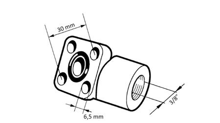 CONEXÃO DE TUBO 3/8 - FLANGE RETA BOSCH fi 30