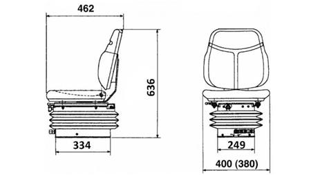 SIÈGE DE TRACTEUR SUSPENSION AIR TISSU