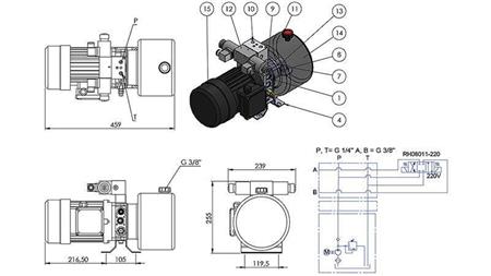 MINI HYDRAULIKAGGREGAT 380V AC (0.75 kW) - 3.7 cc - 5.2 lit/min - tank 4 lit