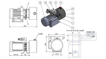 MINI HYDRAULIKAGGREGAT 230V AC (0.75 kW) - 3.7 cc - 5.2 lit/min - tank 4 lit