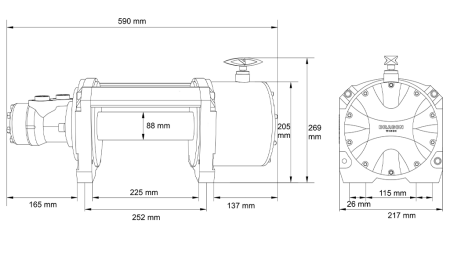 HYDRAULISCHE SEILWINDE DWHI 16000 HD - 7257 kg