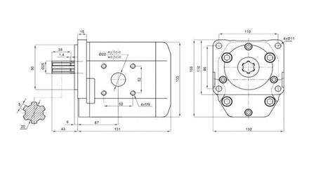 HYDRAULIKPUMP NSZ 32 - 6 TAND 32 CC VÄNSTER