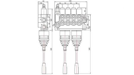 HYDRAULIKVENTIL 4xZ50 + 2x JOYSTICK